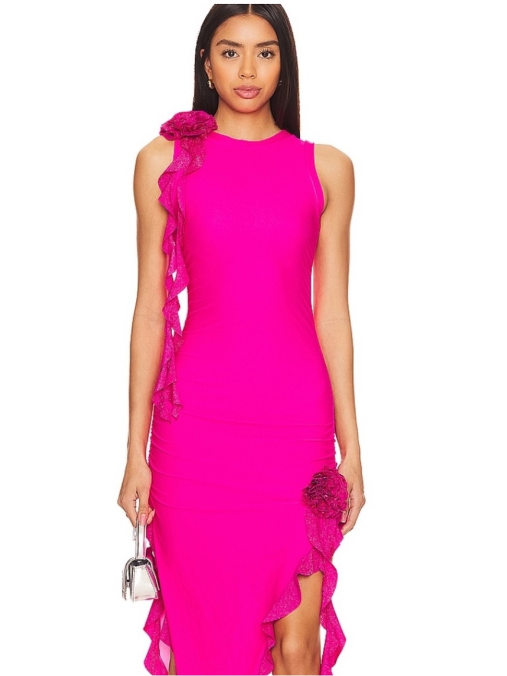 BEACH RIOT Sabine Dress in Fuchsia Peony